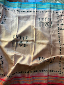 Handpainted Warli Art Vidarbha Tussar