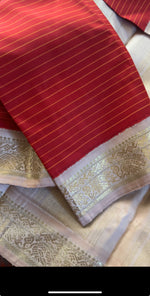 Load image into Gallery viewer, Small border Korvai Kanjivaram Silk - MAATHEY
