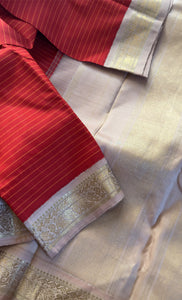 Small border Korvai Kanjivaram Silk - MAATHEY