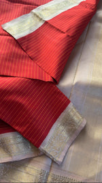 Load image into Gallery viewer, Small border Korvai Kanjivaram Silk - MAATHEY
