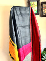 Load image into Gallery viewer, Blockprinted Tussar Saree &amp; Handcrafted Tussar Blouse
